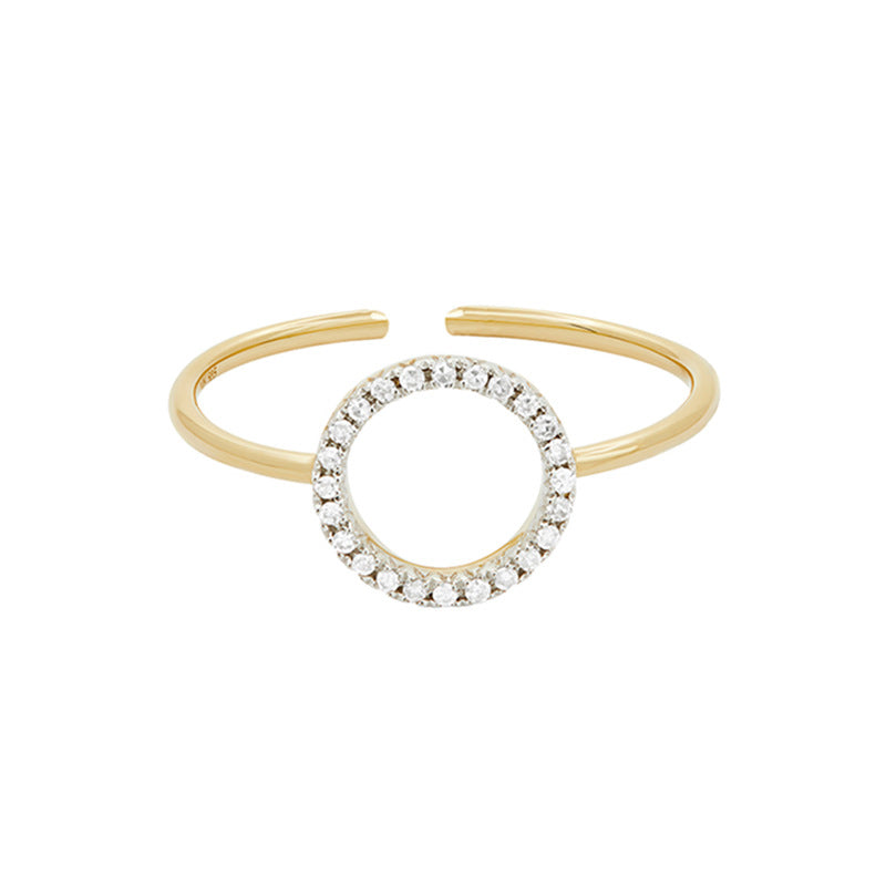 European and American classic 925 sterling silver diamond open ring for women, versatile fashion, high-end temperament, ins style, cross-border hot selling
