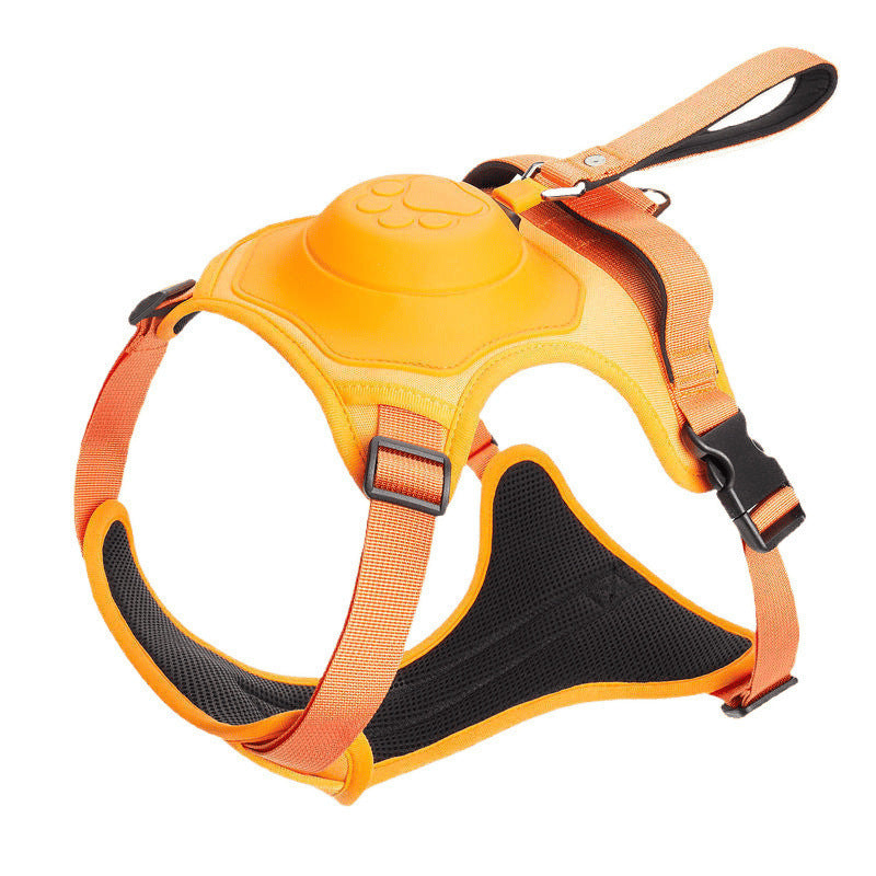 Dog traction rope chest and back integrated retractable dog walking rope medium and large dog vest-style harness to break free