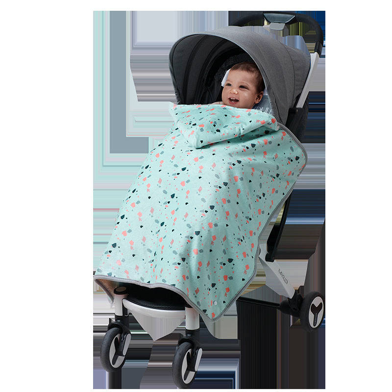 Stroller windproof blanket baby carriage cover blanket autumn and winter outing warm cloak blanket baby blanket small quilt
