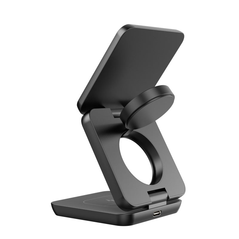 Three-in-one foldable wireless charger mobile phone holder wireless fast charging suitable for Apple Huawei magnetic wireless charger