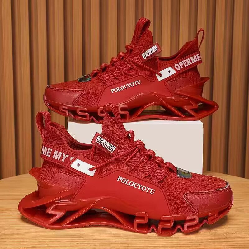 Sports men's black autumn and winter running shoes ultra-light shock-absorbing running mesh shoes casual autumn blade sports trendy shoes