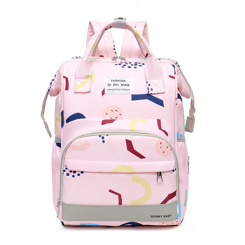 New Mommy Bag Backpack Mother and Baby Bag Korean Fashion Print Handbag Outdoor Portable Mother and Baby Bag