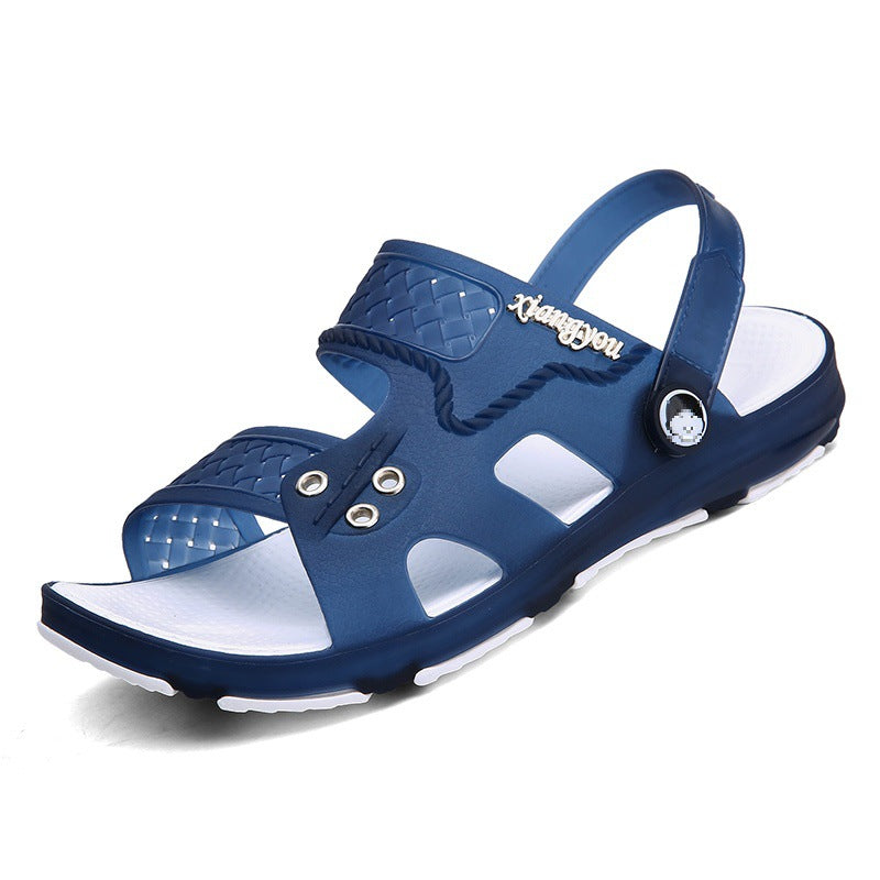 Men's sandals, slippers, men's shoes, summer new style flip flops, beach shoes, non-slip outdoor wear, dual-purpose hole shoes