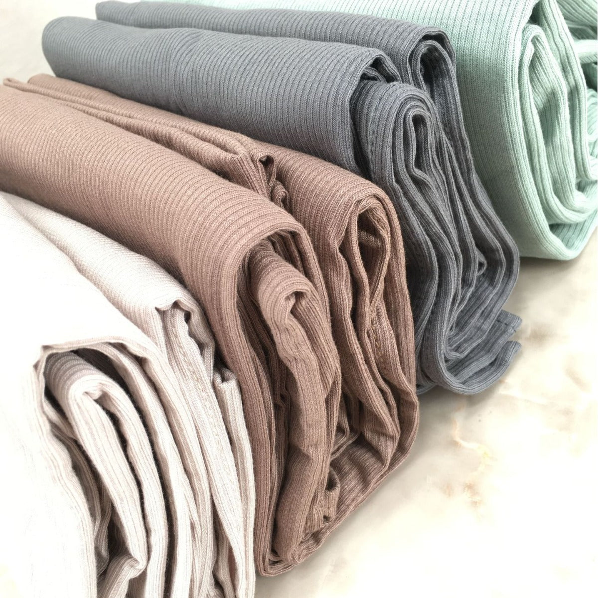 New bamboo fiber jersey elastic breathable ribbed knitted scarf women's solid color soft striped headscarf pit stripes