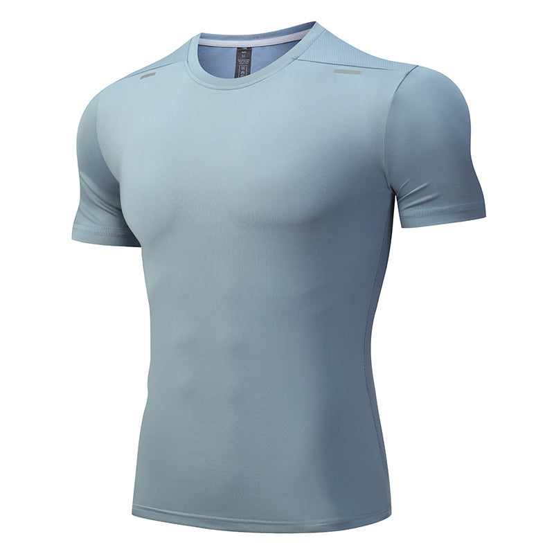 Fitness clothes men's summer T-shirt basketball training short-sleeved large size ice silk quick-drying sportswear suit running equipment