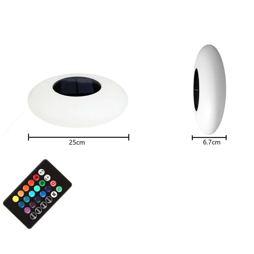 Cross-border solar water floating lights fantasy racing pool lights outdoor waterproof colorful LED flying saucer pool floating lights