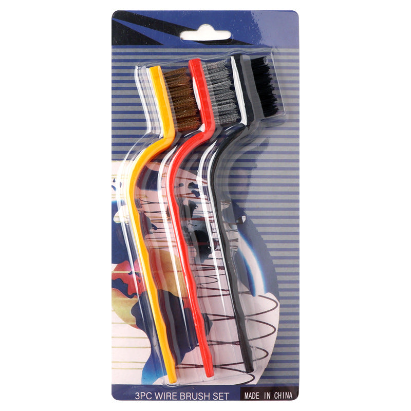 Stove brush kitchen countertop range hood gap cleaning brush pot bottom brush wire brush gas stove brush three-piece set
