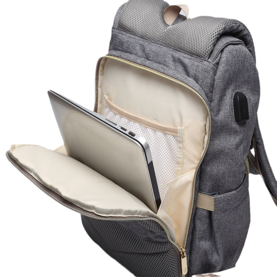 Cross-border hot selling large capacity mommy bag multi-pocket backpack multi-function waterproof maternity mother and baby bag outing bag