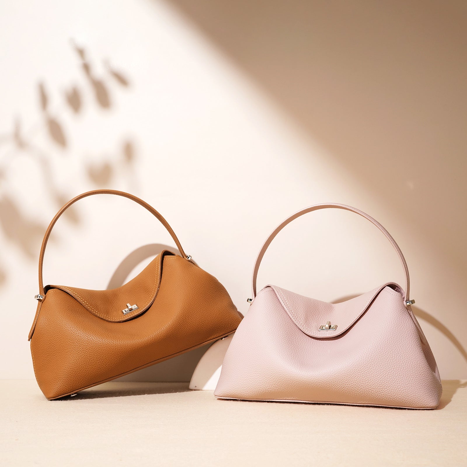 2025 spring new shoulder messenger bag handbag advanced simple fashion all-match bag first layer cowhide genuine leather