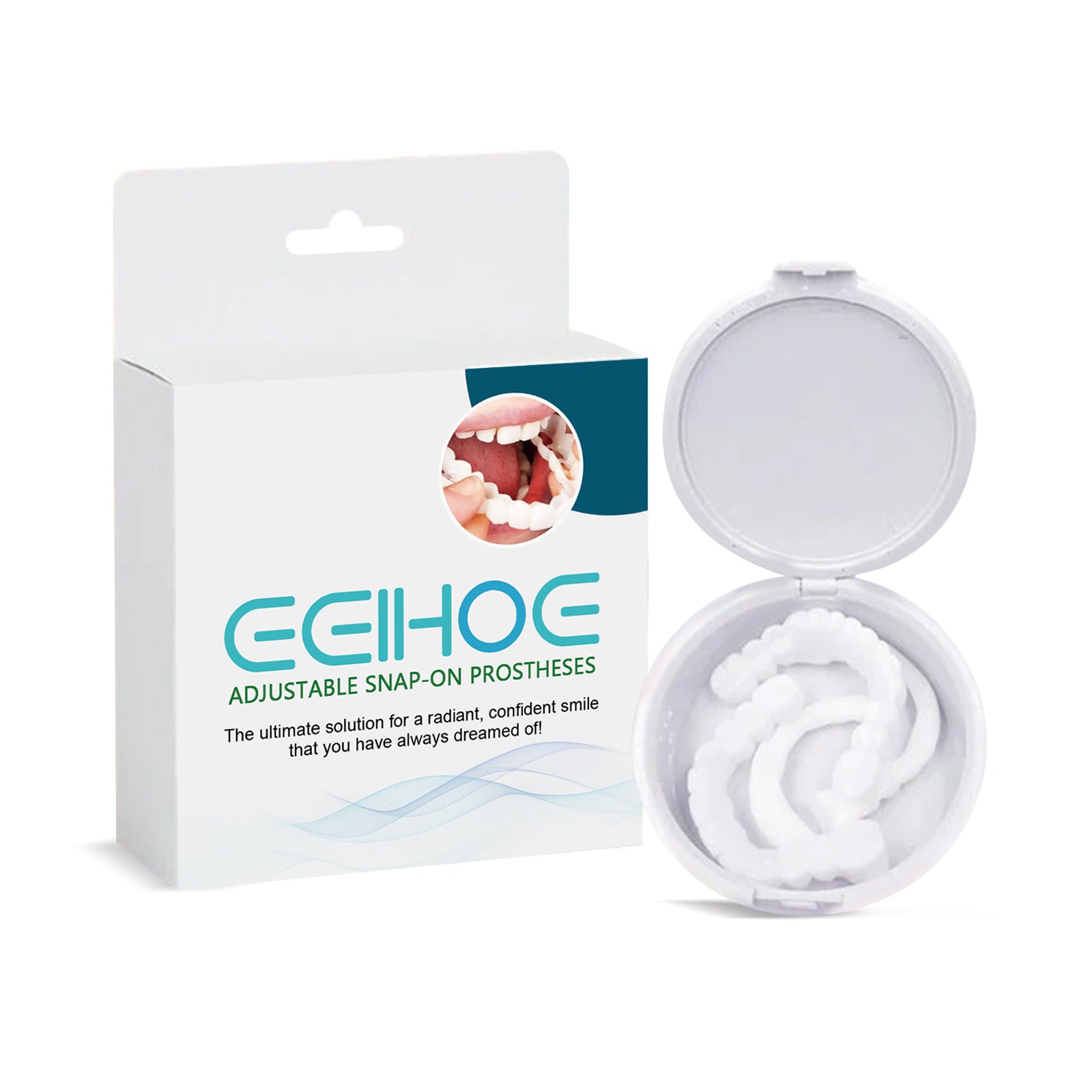 EELHOE adjustable snap-on dentures to modify teeth, fill gaps between teeth, correct braces, and denture kits