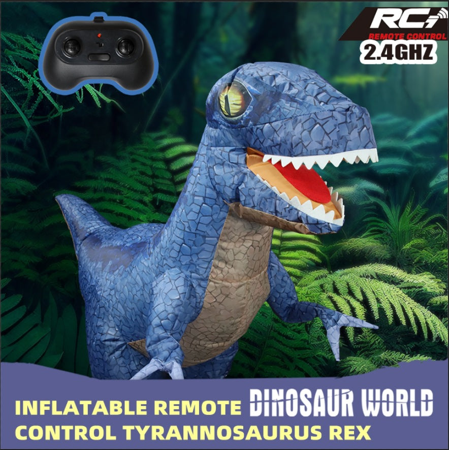 Cross-border large automatic inflatable deflation spoof electric remote control dinosaur 2.4G remote control model children's toy