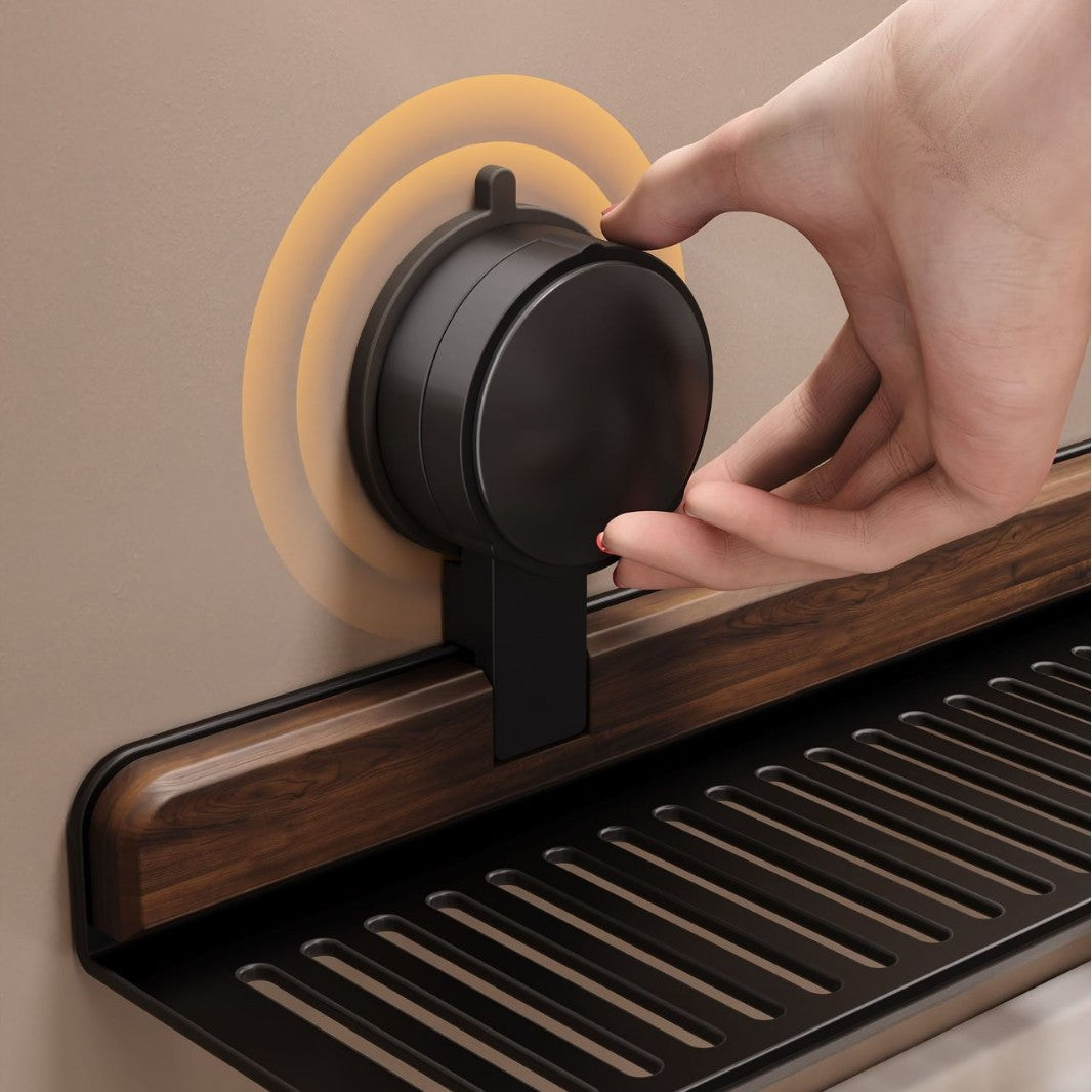 Walnut suction cup faucet rack bathroom punch-free wall-mounted bathroom wash basin sink storage rack