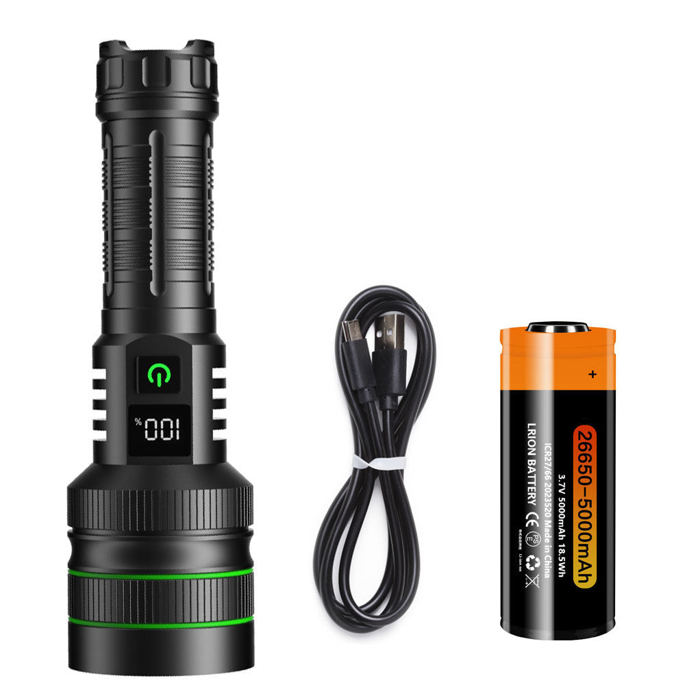 Cross-border hot product 60W white laser kilometer long-range rechargeable flashlight high-power multi-function zoom flashlight outdoor