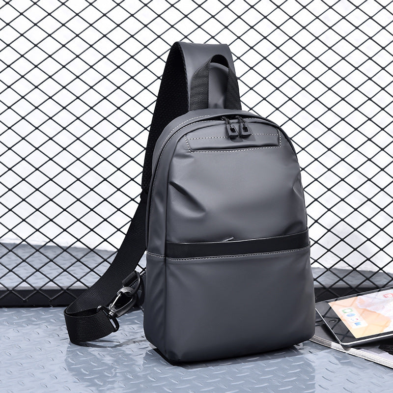 New men's sports and leisure chest bag waterproof leather membrane shoulder bag chest bag men's multi-function messenger bag chest bag