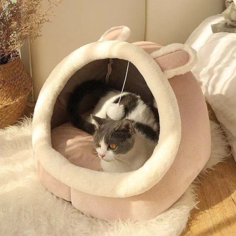 Four seasons universal semi-enclosed wrapped cute cat bed internet celebrity cat bed dog bed winter warm dog bed pet bed wholesale