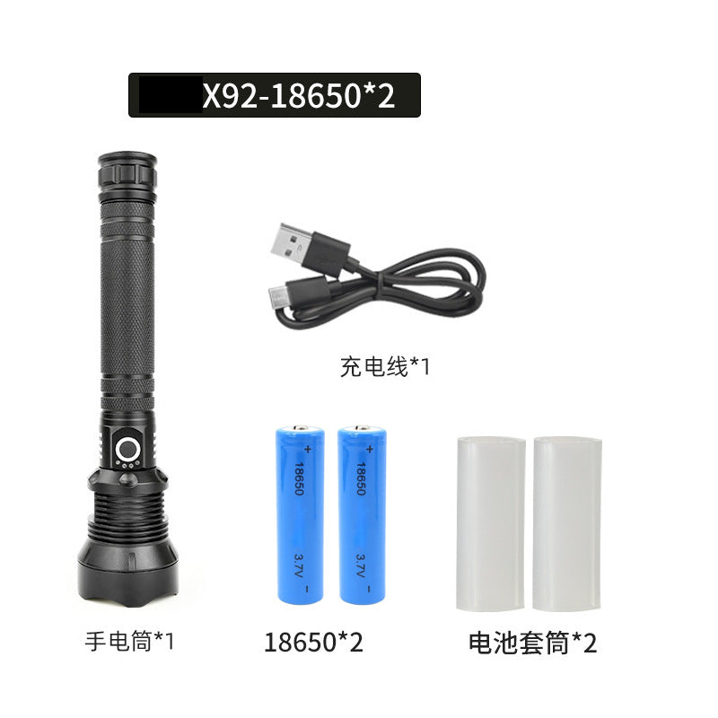 Cross-border P70 high-intensity flashlight outdoor waterproof USB rechargeable telescopic zoom high-power LED flashlight