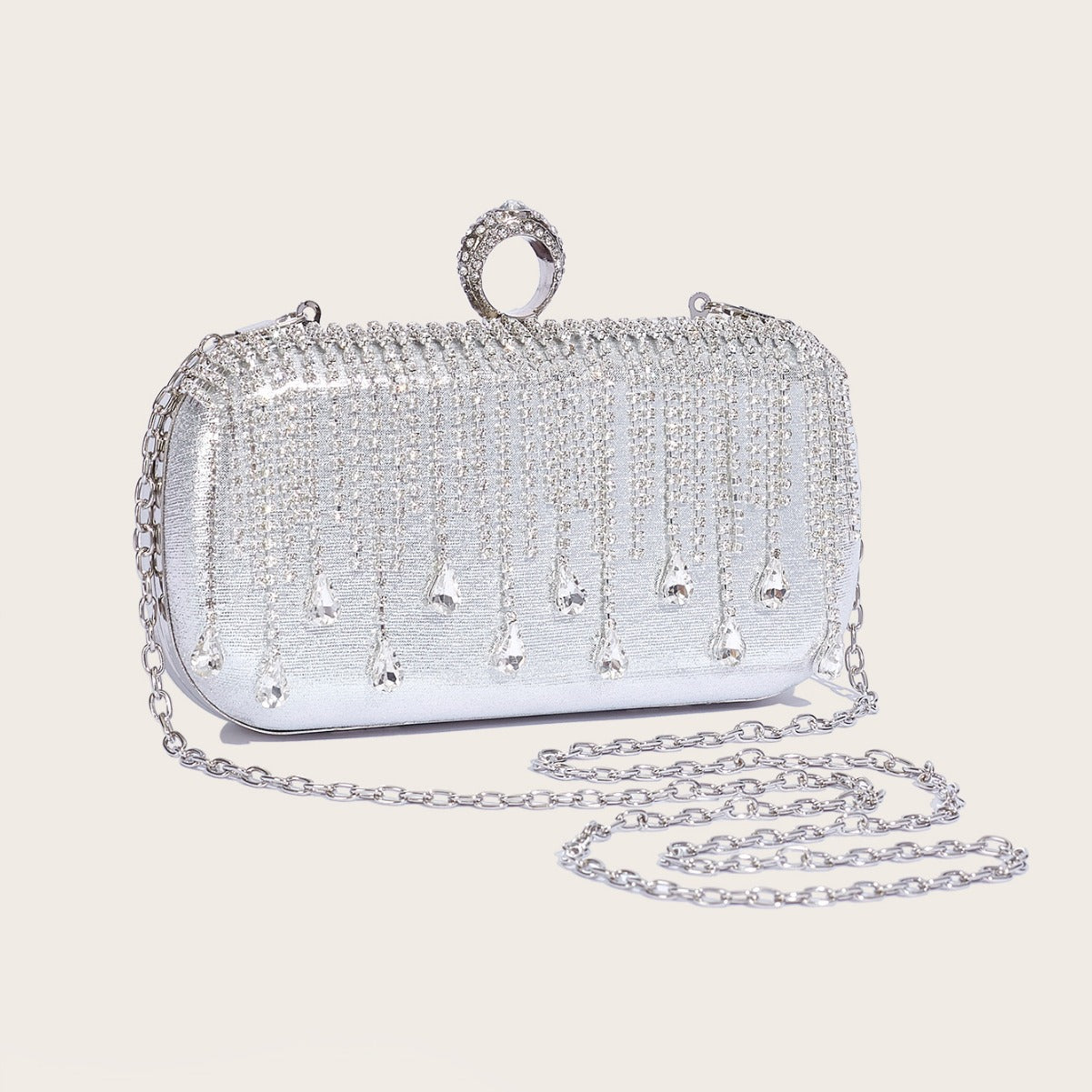 New Tassel Evening Bag European and American Fashion Diamond Clutch Bag Celebrity Wedding Party Handbag Chain Bag