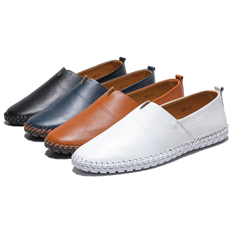 Cross-border hot-selling large-size men's casual shoes, slip-on top layer cowhide slip-on shoes, leather shoes, sizes 48, 49, and 50