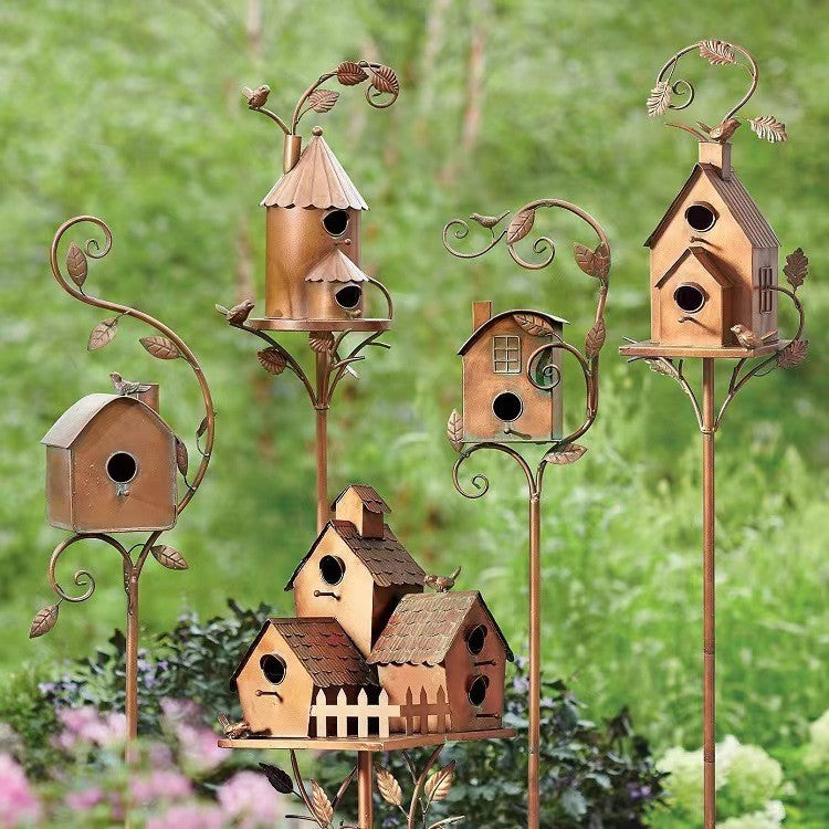 Spot bird house bracket independent stand metal birdhouse  bird nest courtyard decoration outdoor bird house garden ornaments