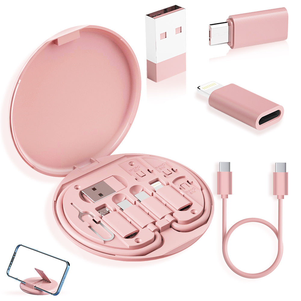 portable magnetic fast charging data cable foldable portable three-in-one universal box typec charging cable