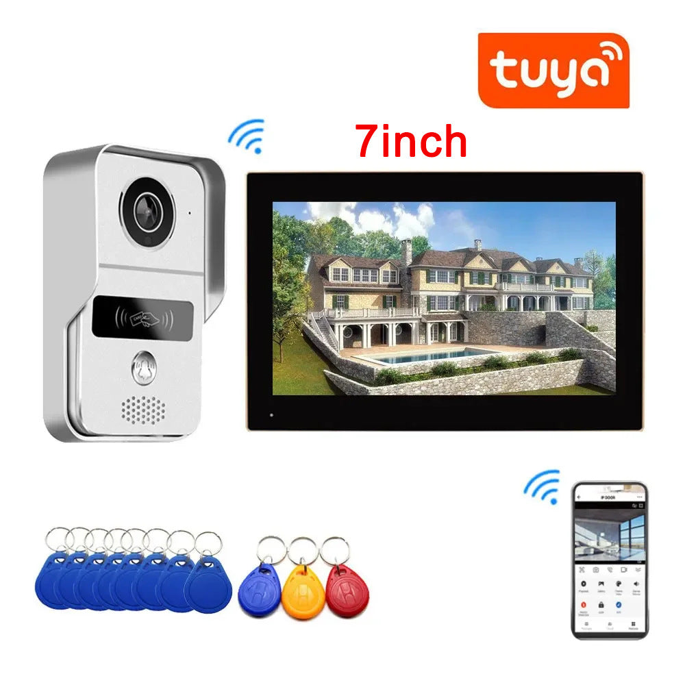 Tuya Smart WIFI Video Doorbell Network Video Doorbell Night Vision Duplex Intercom Motion Detection Unlocking Factory