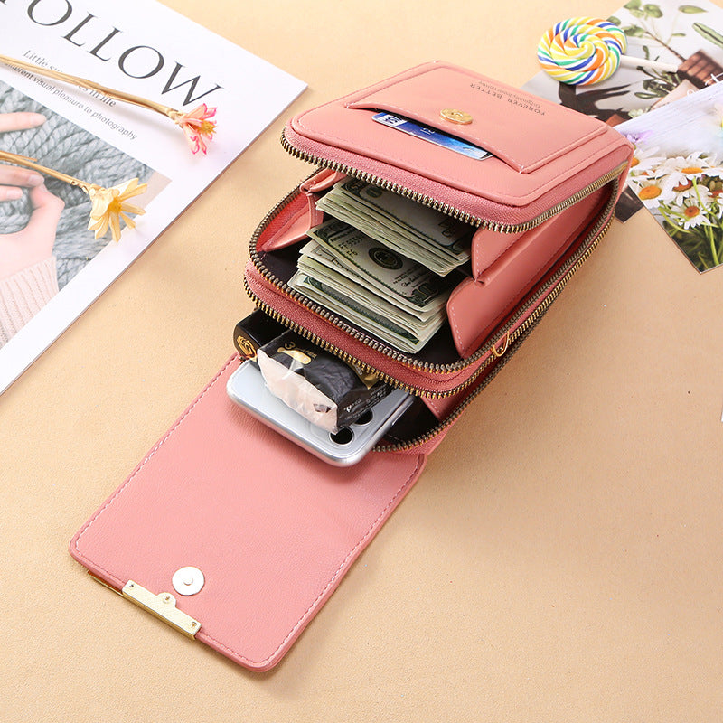 Touch screen mobile phone bag for women, small crossbody bag, cute small bag for mobile phone, fashionable key coin bag, vertical style