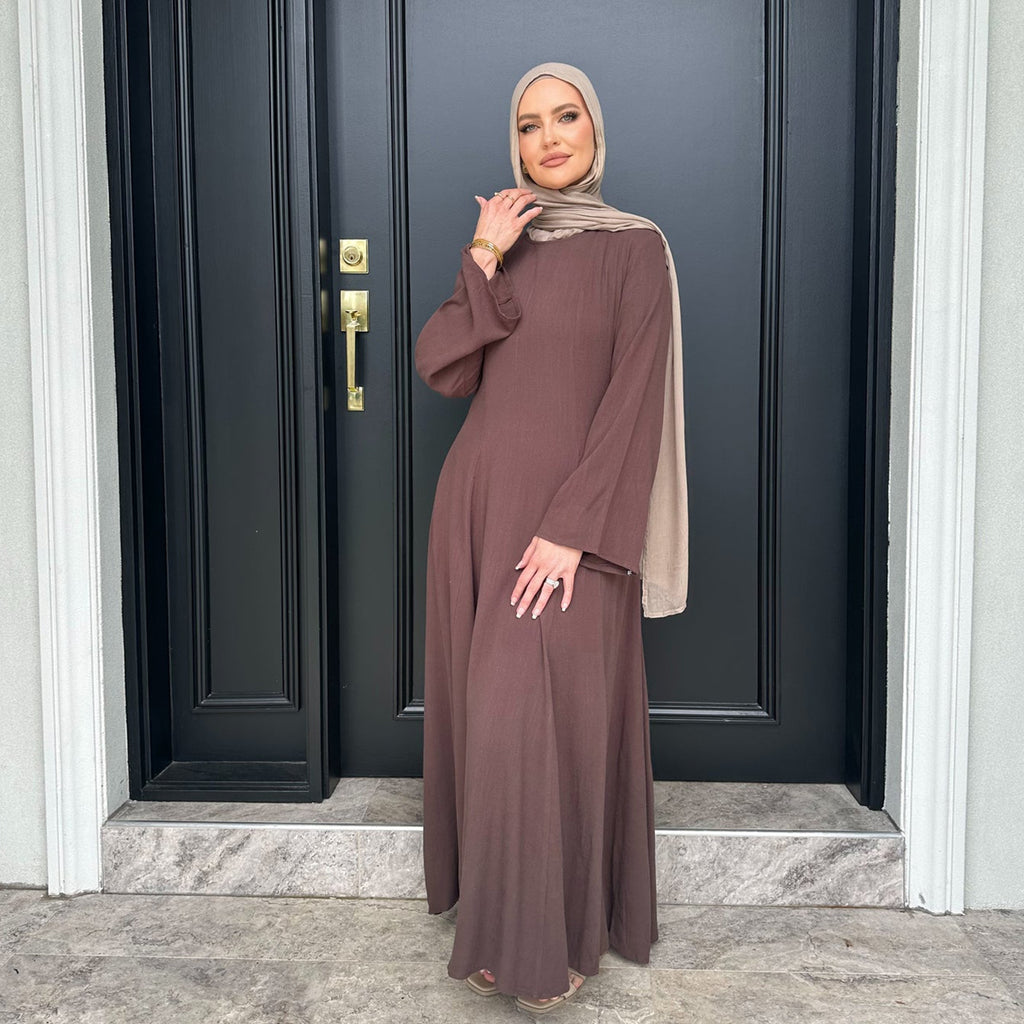 2025Loriya Dubai Turkish solid color large swing dress robe LR941