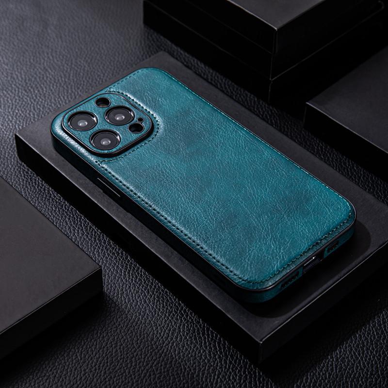Apple 15promax mobile phone case high-end leather suitable for iPhone14 high-end 13 anti-fall leather grain 12 leather case