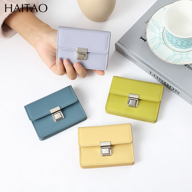 New style wallet, women's short solid color card holder, autumn and winter simple cross-border coin purse source manufacturer