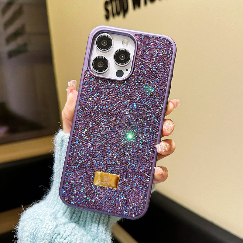 Luxury full diamond iPhone 16 rhinestone mobile phone case Apple 15 suitable for 14promax diamond anti-fall full protection