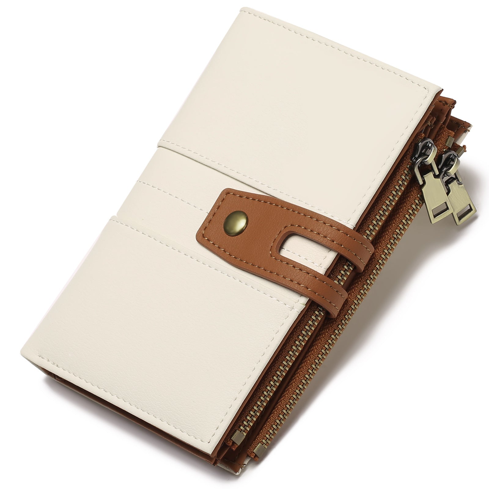 Foreign trade RFID anti-theft brush ladies short wallet multi-function buckle zipper microfiber leather women's bag casual coin purse