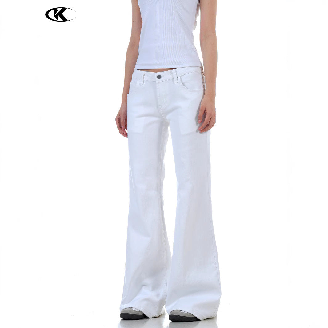 11KN American flared jeans women's simple cleanfit loose slim loose stacked casual slim trousers