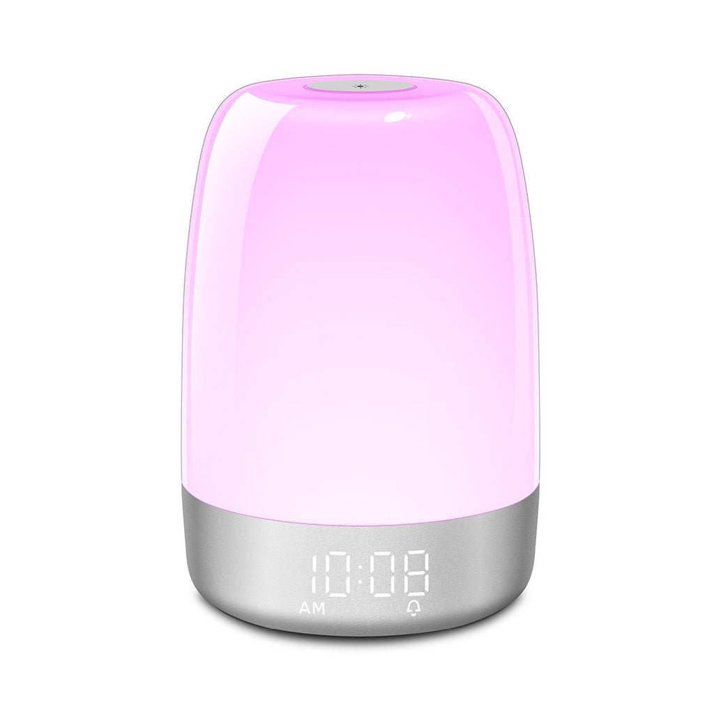 Sleep simulation sunrise wake-up light alarm clock wholesale simple silent touch bedside USB colorful night light romantic