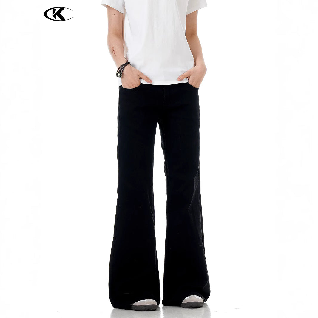 11KN American flared jeans women's simple cleanfit loose slim loose stacked casual slim trousers