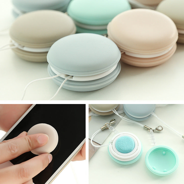 Macaron mobile phone screen wipe clean glasses wipe camera lens wipe deerskin cloth cleaning tool pendant