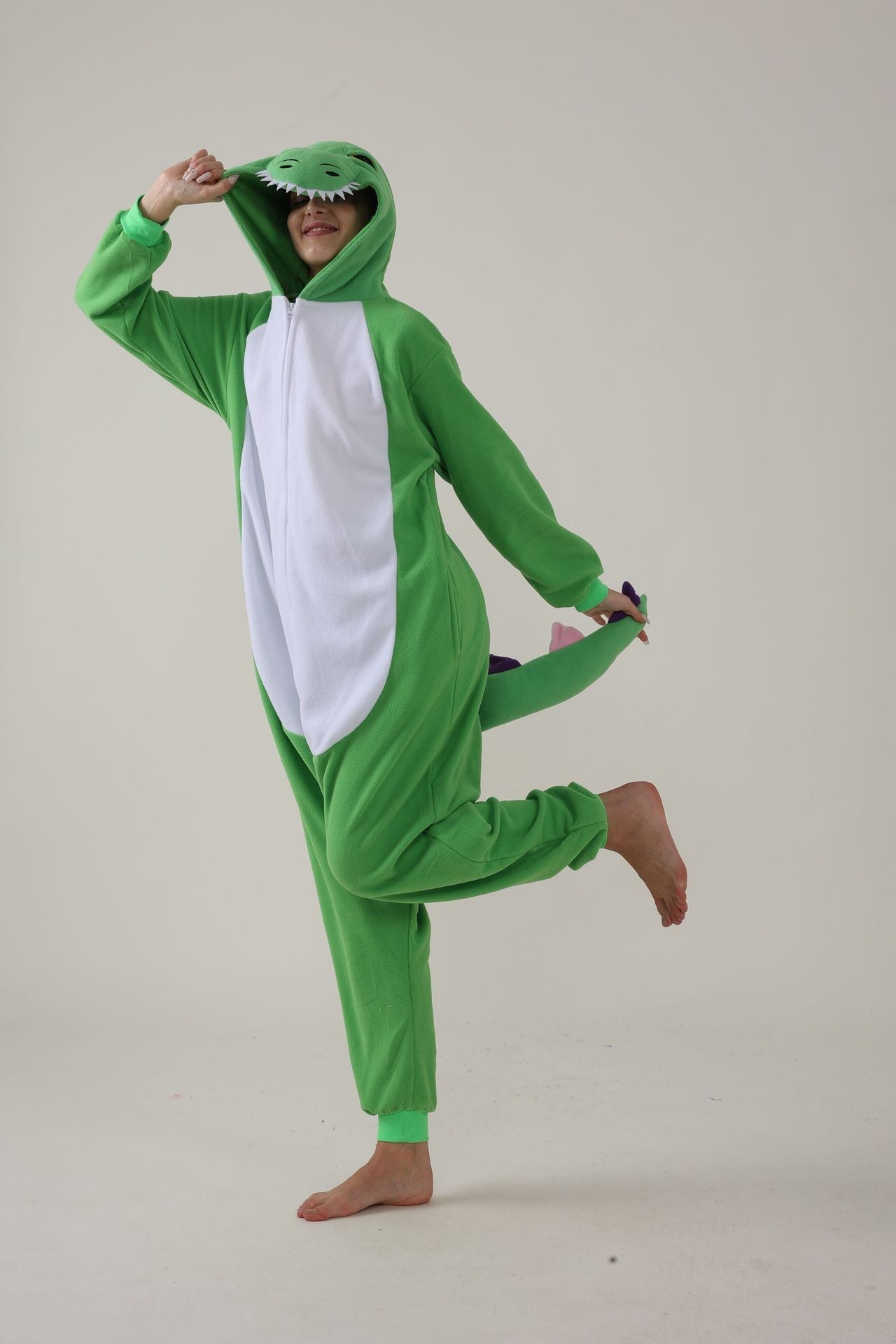 Salamander dragon taming tiger shark lion brown monkey Teletubbies adult cartoon one-piece pajamas Halloween cosp