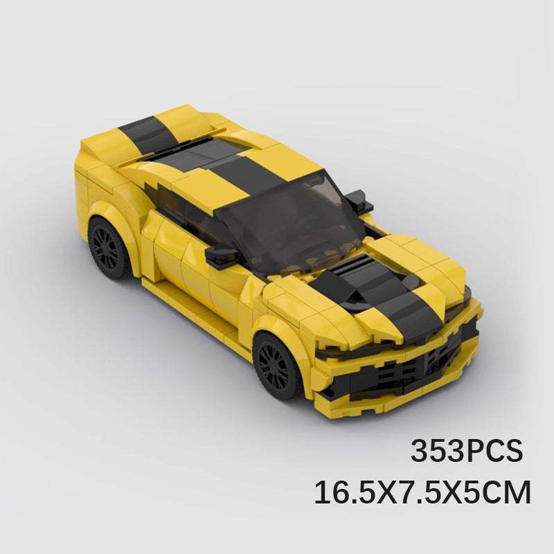 MOC building blocks compatible with Lego Chevrolet Camaro speed8 grid car muscle car sports car model cross-border toys