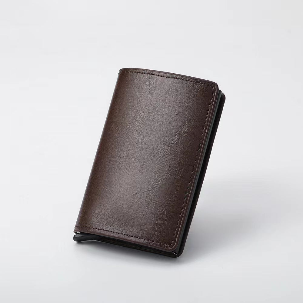 Cross-border exclusive men's wallet ultra-thin carbon fiber card holder automatic card ejection aluminum alloy card holder bank card wallet men