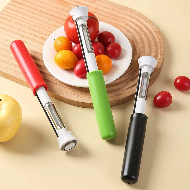 Telescopic fruit corer apple corer stainless steel pear corer two-in-one multifunctional peeler