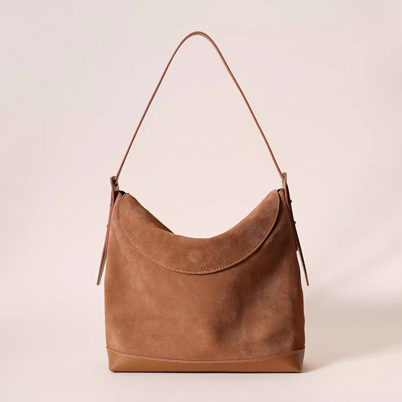Spring and summer women's bag large capacity shoulder bag women 2025 new retro commuter shoulder bag frosted crossbody tote bag trend