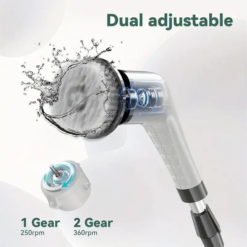 Cross-border multi-function electric cleaning brush kitchen bathroom glass nine-in-one long handle brush rotary mop cleaning multi-purpose