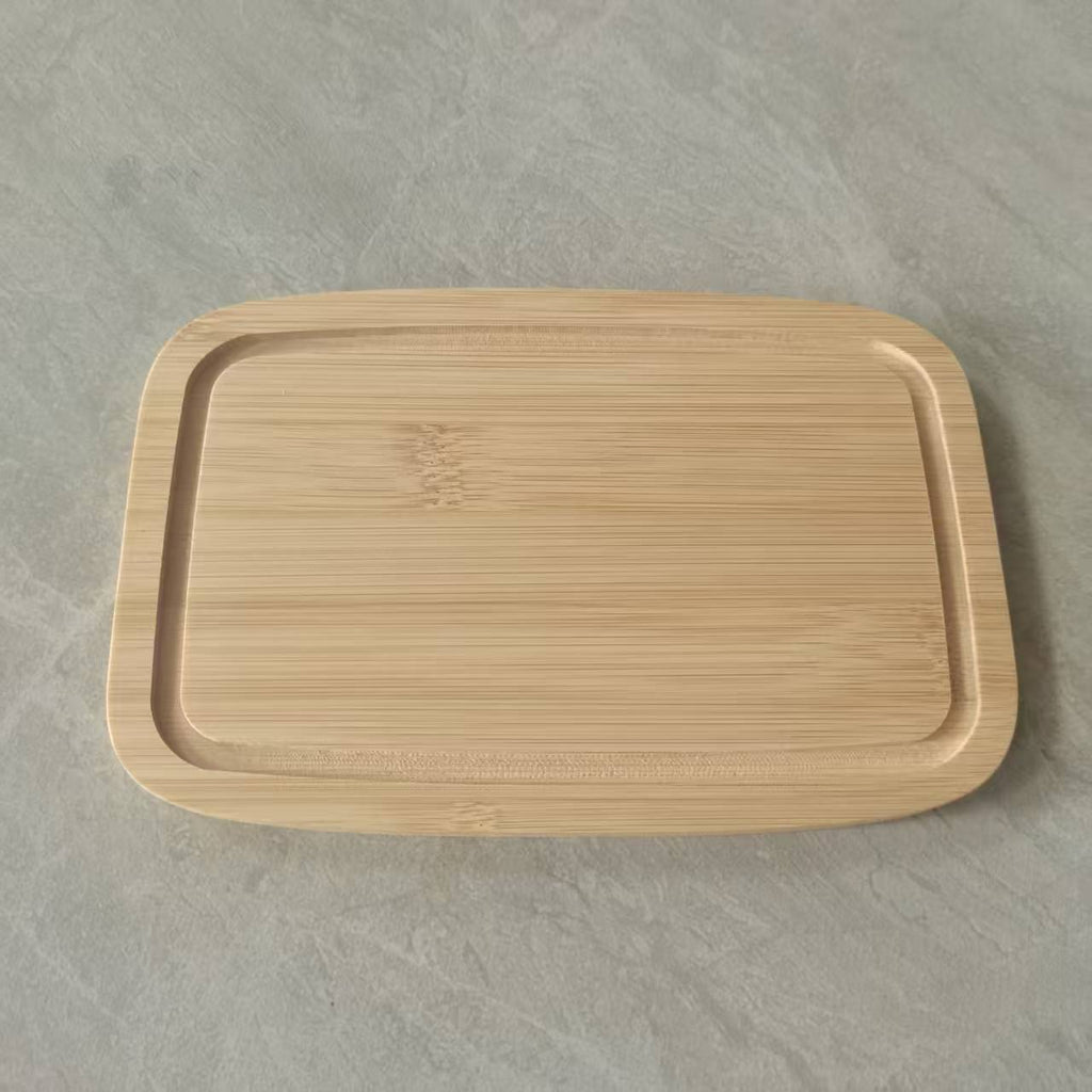 bamboo butter box butter storage kitchenware with lid fresh-keeping box cover transparent cover bamboo wooden tray dinner plate