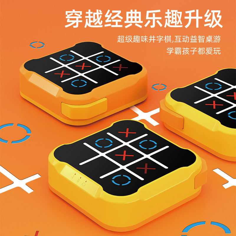 Educational Tic-Tac-toe, Three-Character Chess, Rice-Character Chess, Children's Toy, Parent-Child Interactive Family Board Game, All-in-One Portable Desktop