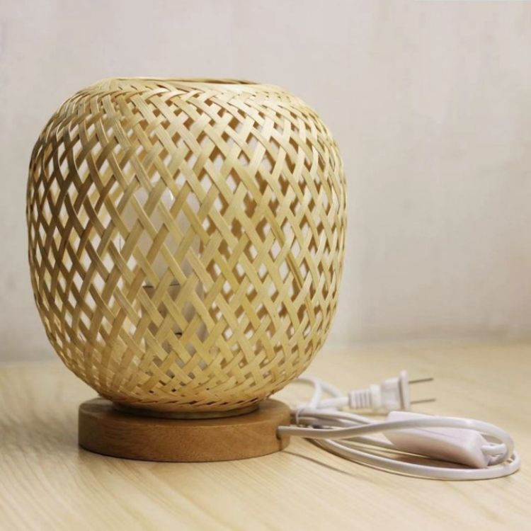 Creative Inn Bedside Lamp Internet celebrity romantic warm desktop decoration retro nostalgic bamboo lamp study B&B table lamp