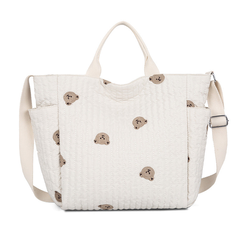 Mommy bag exquisite full embroidery polyester high value mother and baby bag out of large capacity shoulder crossbody mommy bag women's bag
