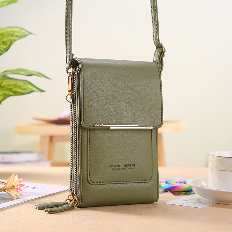 Touch screen mobile phone bag for women, small crossbody bag, cute small bag for mobile phone, fashionable key coin bag, vertical style