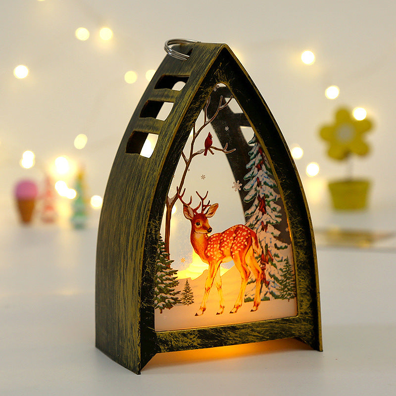 Halloween wind lantern candle holder Ghost Festival horror decoration props LED electronic candle lamp pumpkin lamp skull ornaments