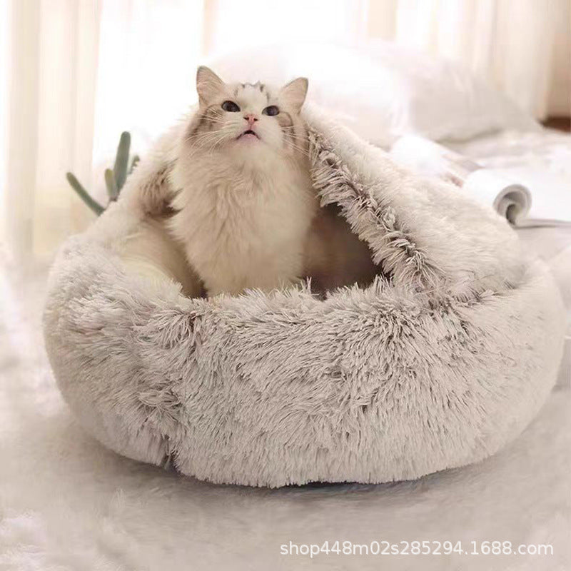 Cat bed winter warm pet cat house quilt four seasons universal dog bed semi-enclosed autumn and winter pet warm supplies