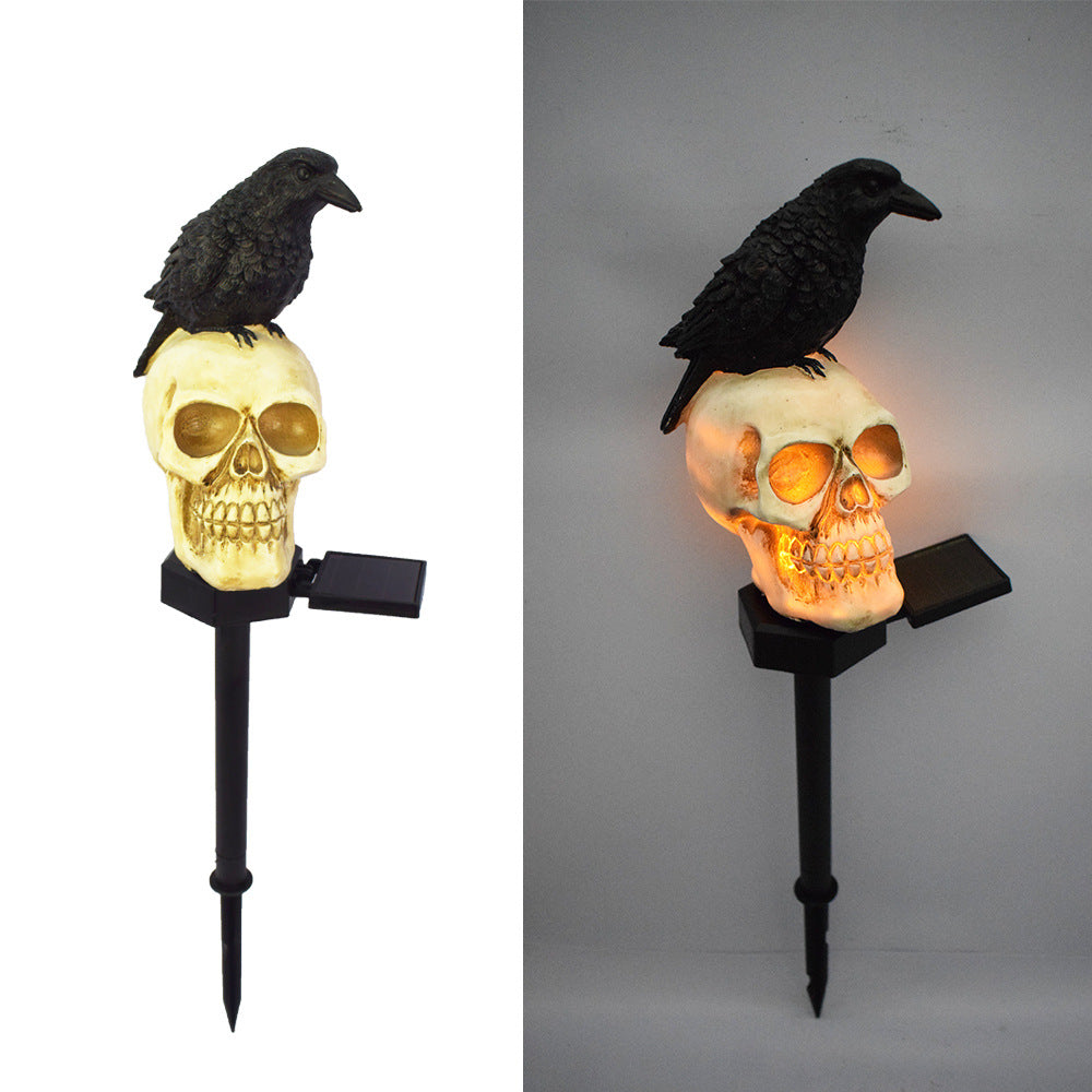 New solar outdoor courtyard Halloween pumpkin lantern resin craft garden ghost festival atmosphere decoration ground plug