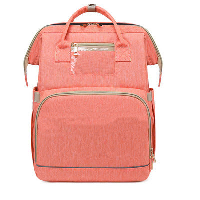 Factory cross-border new upgraded folding bed mommy bag portable multi-functional double-shoulder mother backpack mother and baby bag bed